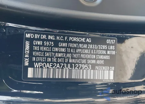 2018 Porsche Panamera E-Hybrid 4 from USA, damaged, VIN WP0AE2A73JL127953